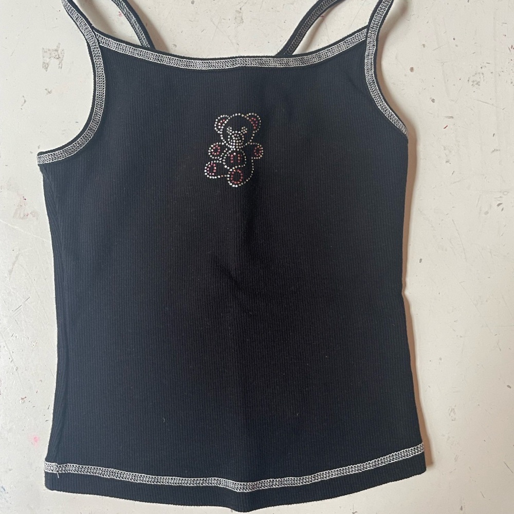 Teddy Fresh Black Embellished Fitted Camisole